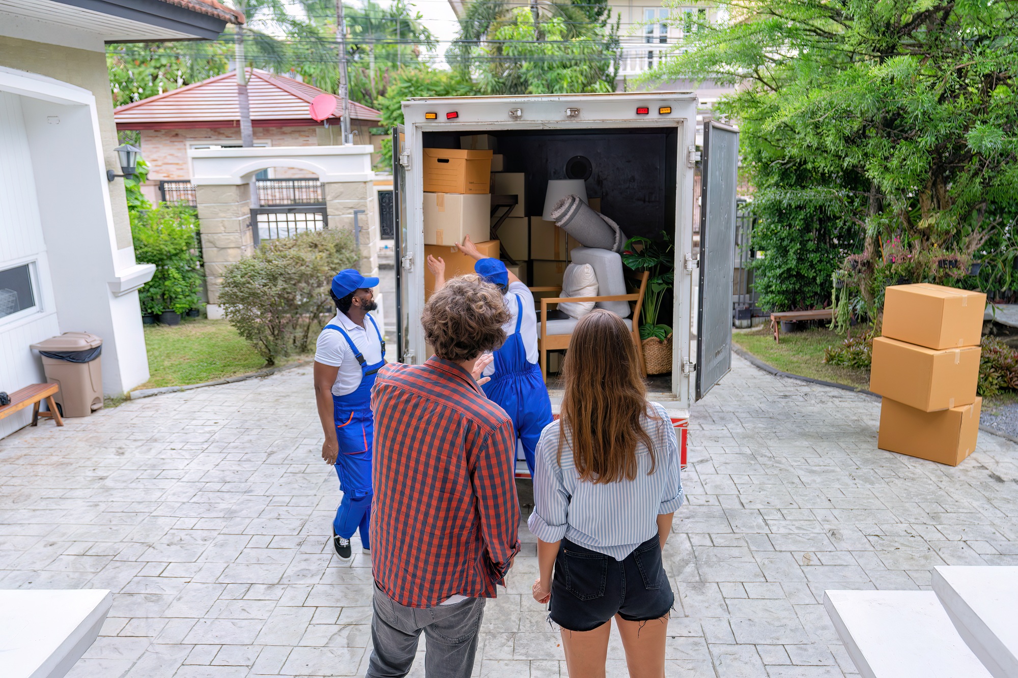 Professional goods move service use truck carry personal belongings